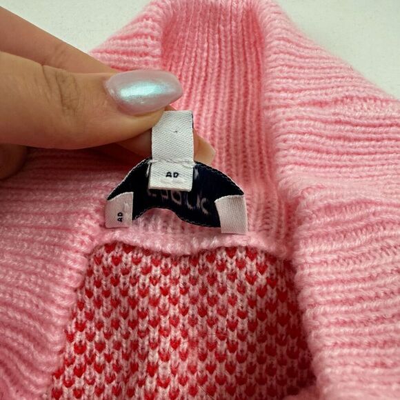 Cabana by Crown & Ivy Pink Animal Print Pullover Sweater Mock Neck 3/4 Sleeve L - Picture 5 of 9